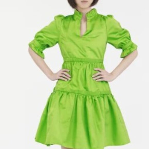 Gretchen Scott Teardrop Dress - Faille - in Kelly Green Size XL - Picture 7 of 8